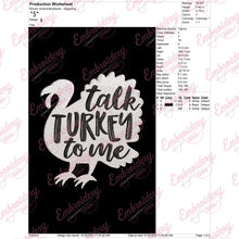 Talk Turkey to Me Thanksgiving Embroidery Design