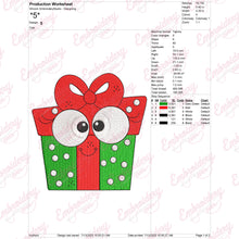 Cartoon Christmas Gift Box Embroidery Design