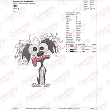 Crazy Dog Embroidery Design