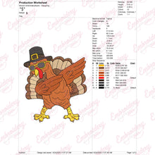 Dabbing Turkey Thanksgiving Embroidery Design