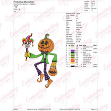 Halloween Pumpkin Elf Embroidery Design