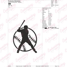Baseball Player Machine Embroidery Design
