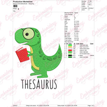 Thesaurus Dinosaur Embroidery Design