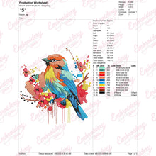 Beautiful Bird With Flowers Embroidery Design