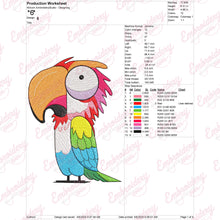 Macaw Parrot Bird Embroidery Design