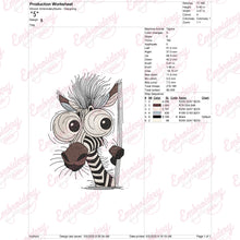 I Peeking You Zabra Embroidery Design