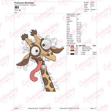 Funny Giraffe Embroidery Design