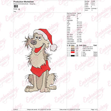Christmas Happy Dog Embroidery Design