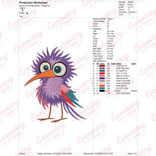 Whimsical Crazy Bird Machine Embroidery File