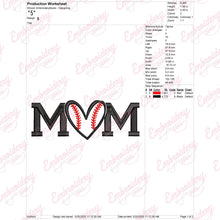 Baseball Softball Mom Embroidery Design