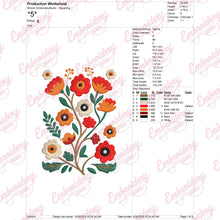 Colorful Spring Flowers Embroidery Design