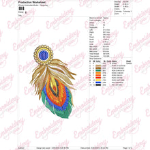 Colorful Feather Embroidery Design