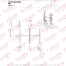 Gear Shifter Embroidery Design