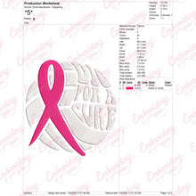 Dig For Cure Ribbon Volleyball Breast Cancer Embroidery Design
