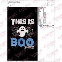 Halloween This Is Boo Sheet Embroidery Design