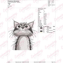 Cat Looking Upwards Embroidery Design