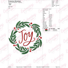 Christmas Joy Wreath Embroidery Design