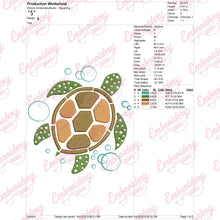 Cute See Turtle Embroidery Design