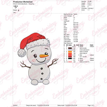 Cute Little Snowman Christmas Embroidery Design