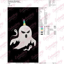 Halloween Boonicorn Unicorn Ghost Embroidery Design