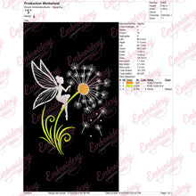 Magic Fairy On A Dandelion Embroidery Design