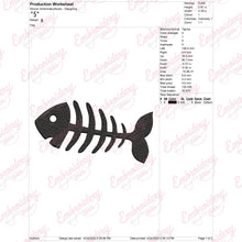 Fish Skeleton Embroidery Design