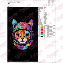 Astronaut Cat Embroidery Design