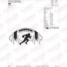 American Football Heartbeat Embroidery Design