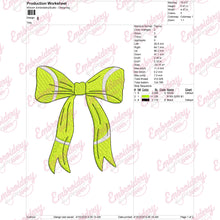 Bow Tennis Embroidery Design