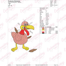 Funny Thanksgiving Turkey Embroidery Design