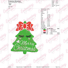 Girl Christmas Tree Embroidery Design