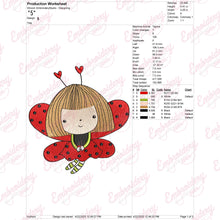 Ladybug Girl Embroidery Design