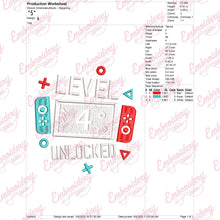 Level 4 Unlocked Gamer Birthday Embroidery Design