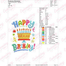 Happy Birthday Colorful Embroidery Design