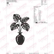 Tropical Plant Embroidery Design