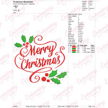 Decorative Merry Christmas Embroidery Design