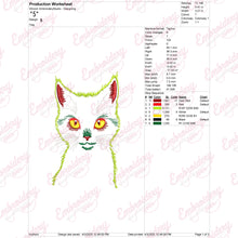 Cat Outline Art Embroidery Design