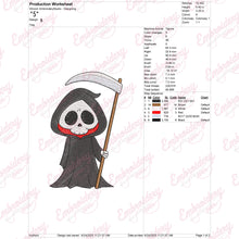 Grim Reaper Halloween Embroidery Design