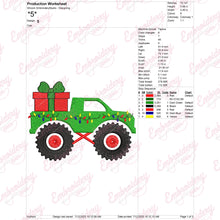 Christmas Monster Truck Embroidery Design
