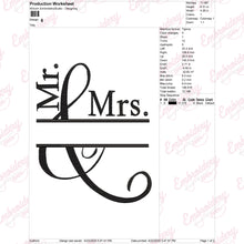 Mr and Mrs Monogram Wedding Embroidery Design