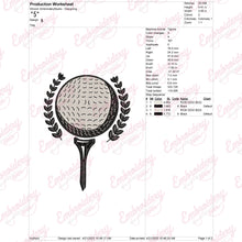 Golf Ball With Laurel Wreath Embroidery Design