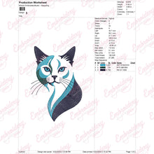 Contemporary Kitty Cat Embroidery Design
