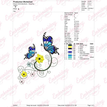 Butterfly With Flowers Embroidery Design
