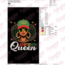 Black Queen African American Freedom Embroidery Design
