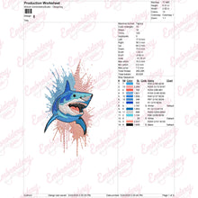 Colorful Shark Embroidery Design