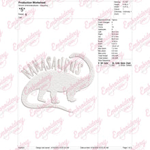 Nanasaurus Funny Dinosaur Embroidery Design