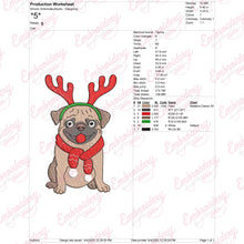 Christmas Pug Parade Embroidery Design