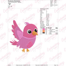 Cute Pink Bird Embroidery Design