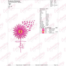 Fight Sunflower Breast Cancer Embroidery Design