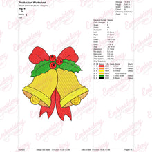Christmas Festive Bells Embroidery Design